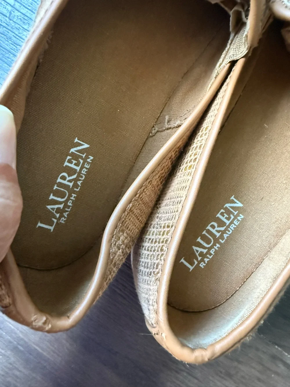 Lauren Ralph Lauren Janis Brown Slip On Loafers Deck Casual Sneaker Shoes 9.5